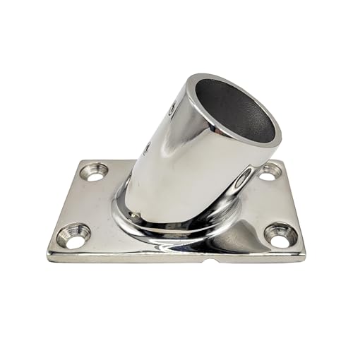60 Grad Bootsdeck-Handlauf, rechteckige Basis, 316 Edelstahl in Marinequalität, für 30 mm von M9LZY