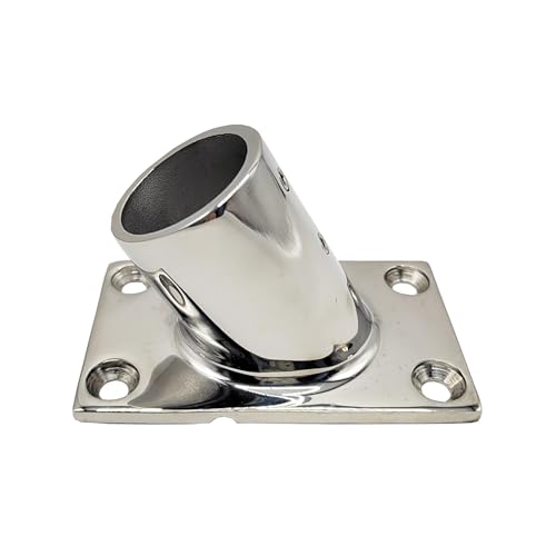 60 Grad Bootsdeck-Handlauf, rechteckige Basis, 316 Edelstahl in Marinequalität, für 32 mm von M9LZY