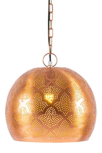 MAADES Moderne Pendelleuchte Rayhana 30cm Kupferfarbig E27 Lampenfassung | Modern Design Lampe Leuchte | Lampen für Wohnzimmer, Küche oder Hängend über den Esstisch von Marrakesch Orient & Mediterran Interior