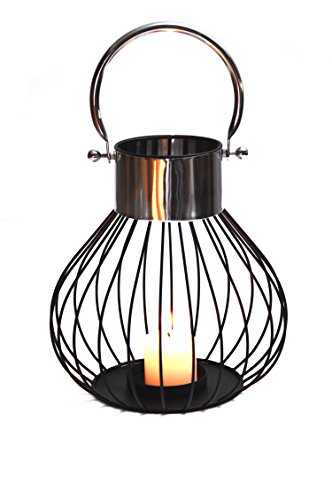 MAADES Design Windlicht Kerzenhalter Kerzenständer mit Henkel Modern Kerzen Romane - Schwarz MAADES Design Windlicht Kerzenhalter Kerzenständer mit Henkel Modern Kerzen Romane - Schwarz von MAADES