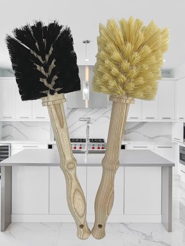 2 x MAAJ UNIVERSALBÜRSTE (1x Harte + 1x weiche Borsten) FÜR MIXTÖPFE KOMPATIBEL THERMOMIX ÖKO-Version 100% Natur PLASTIKFREI - Made IN Germany von MAAJ