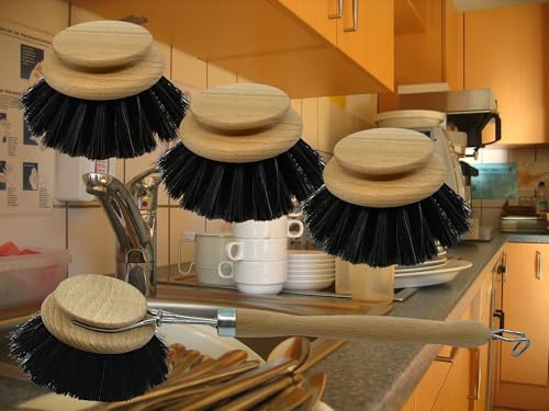 4er Set MAAJ SPÜLBÜRSTE + 3X WECHSELKÖPFE/ABWASCHBÜRSTE ROSSHAAR WEICH - Made IN Germany - PLASTIKFREI 4er Set MAAJ SPÜLBÜRSTE + 3X WECHSELKÖPFE/ABWASCHBÜRSTE ROSSHAAR WEICH - Made IN Germany - PLASTIKFREI von MAAJ