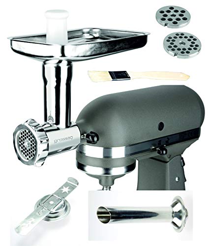 GROSSAG FLEISCHWOLF ZU KITCHENAID KFW GRÖSSE 5 AUS EDELSTAHL SET MIT 3 LOCHSCHEIBEN + VORSATZ SPRITZGEBÄCK + VORSATZ WURSTFÜLLER GROSSAG FLEISCHWOLF ZU KITCHENAID KFW GRÖSSE 5 AUS EDELSTAHL SET MIT 3 LOCHSCHEIBEN + VORSATZ SPRITZGEBÄCK + VORSATZ WURSTFÜLLER von MAAJ