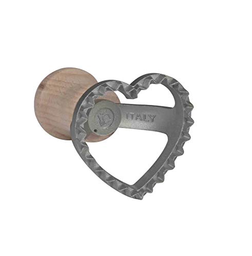 MAAJ® RAVIOLIAUSSTECHER Aluminium + BUCHE Herz-Form mini von MAAJ