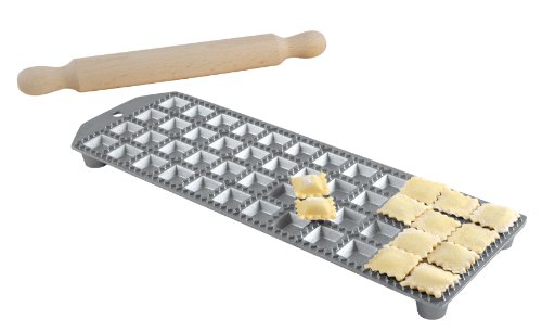 MAAJ® RAVIOLIFORM RAVIOLIBRETT NUDELBRETT 48 MINI RAVIOLINI CLASSICI MIT TEIGROLLE von MAAJ