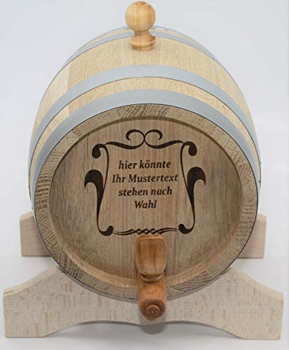 MAAJ 1 L WEINFASS MIT WUNSCHGRAVUR - GESCHENK-IDEE/WHISKYFASS/SCHNAPSFASS AUS EICHENHOLZ von MAAJ