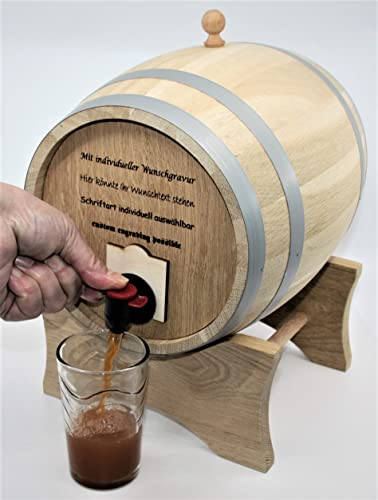 MAAJ BAG IN BARREL WEINSPENDER WEINFASS FÜR TÜTE ALU BEUTEL ZUM ABZAPFEN AUS EICHENHOLZ 5 Liter - MADE IN SLOWENIEN von MAAJ