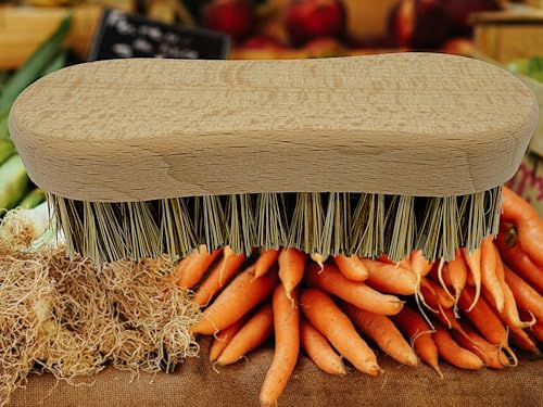 MAAJ GEMÜSEBÜRSTE HART 12 cm Union + Holz FÜR Kartoffeln MÖHREN ERSPART DAS SCHÄLEN - VEGAN - Made IN Germany von MAAJ