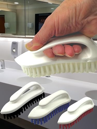 MAAJ Hygiene WASCHBÜRSTE/SCHEUERBÜRSTE MIT Griff Made IN Germany - HACCP - LEBENSMITTELECHT - SPÜLMASCHINENGEEIGNET - VEGAN - (Weiss) von MAAJ