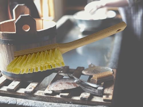 MAAJ STIELBÜRSTE 29/40/60 cm LANGSTIEL 3 HÄRTEGRADE - VEGAN - PLASTIKFREI - Made IN Germany (29 cm Fiber) von MAAJ