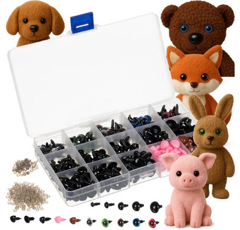 MAALEO Reparatur-Set Augen für Stofftiere Reparatursatz, Spar-Set, 560-St., einfache Montage, Ohne Kleber, die Teile lassen sich intuitiv befestigen von MAALEO
