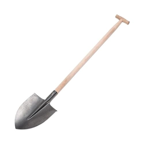 MAAN Spaten Gartenspaten Gärtnerspaten Rund Holzstiel Feldspaten T-Griff 22 x 31 x 121 cm von MAAN