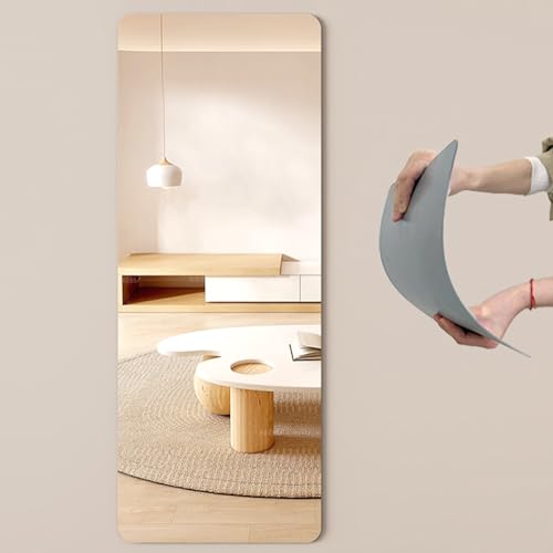 MAAOBR Acryl Klebespiegel Selbstklebend Spiegelfliesen Flexibler Spiegel zum Aufkleben Spiegelwand Ganzkörperspiegel HD Wandspiegel für Schrank Badezimmer Deko(50x70cm/19.7x27.5in) von MAAOBR