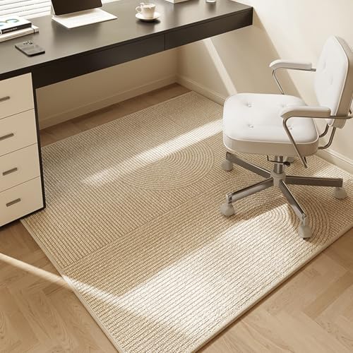 MAAOBR Bodenschutzmatte Bürostuhl Unterlage Teppich Schreibtischstuhl Unterlage Kratzfest rutschfest Bodenschutzmatte Gaming Teppich für Hartböden Büro(Beige Brown,160x160cm) von MAAOBR