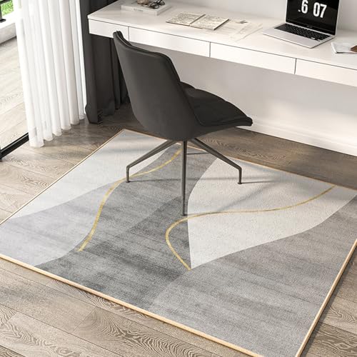 MAAOBR Bodenschutzmatte Bürostuhl Unterlage Teppich Schreibtischstuhl Unterlage Kratzfest rutschfest Bodenschutzmatte Gaming Teppich für Hartböden Büro(Gold,140x140cm) von MAAOBR