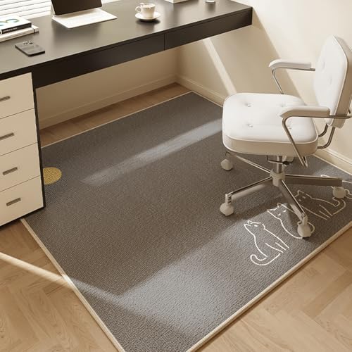 MAAOBR Bodenschutzmatte Bürostuhl Unterlage Teppich Schreibtischstuhl Unterlage Kratzfest rutschfest Bodenschutzmatte Gaming Teppich für Hartböden Büro(Gray,80x120cm) von MAAOBR