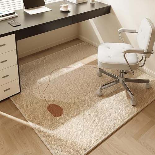 MAAOBR Bodenschutzmatte Bürostuhl Unterlage Teppich Schreibtischstuhl Unterlage Kratzfest rutschfest Bodenschutzmatte Gaming Teppich für Hartböden Büro(Reddish Brown,120x120cm) von MAAOBR