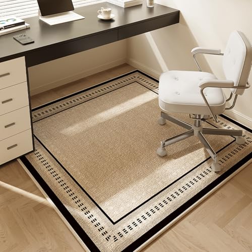 MAAOBR Bodenschutzmatte Bürostuhl Unterlage Teppich Schreibtischstuhl Unterlage Kratzfest rutschfest Bodenschutzmatte Gaming Teppich für Hartböden Büro(Schwarz,100x100cm) von MAAOBR