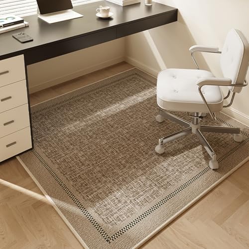 MAAOBR Bodenschutzmatte Bürostuhl Unterlage Teppich Schreibtischstuhl Unterlage Kratzfest rutschfest Bodenschutzmatte Gaming Teppich für Hartböden Büro(Tan,60x60cm) von MAAOBR