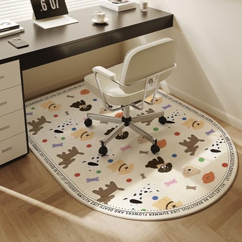 MAAOBR Bogenförmig Bürostuhl Unterlage Teppich, Minimalistisch Stil Bodenschutzmatte, Bürostuhlunterlage mit rutschfest Gummiboden für Schreibtischstühle und Homeoffice(Light Yellow,150x90cm) von MAAOBR