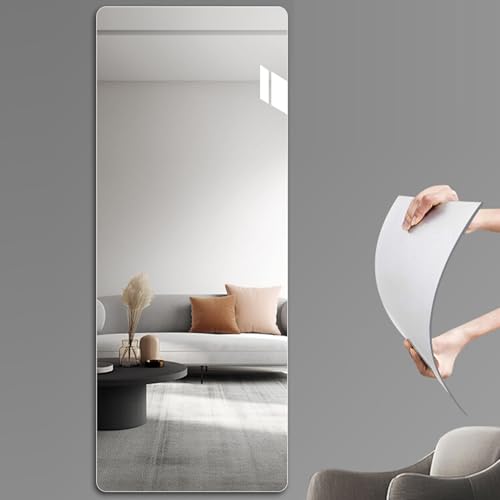 MAAOBR Klebespiegel Selbstklebend für die Wand Ganzkörper Wandspiegel Groß Acryl Ganzkörperspiegel Flexibler Spiegelfliesen Spiegel zum Kieben für Tur Wand Schrank(50x120cm/19.7x47.2in) von MAAOBR