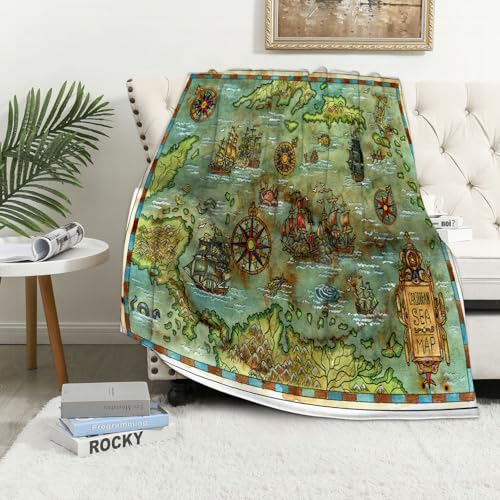 MAAPCHP Kuscheldecke Flauschig Decke Fleecedecke Antike karibische Seekarte mit Piraten Wohndecke Warm Winter Weich,Decke Couch Blanket,Wohn- & Kuscheldecken 100 x 130 cm,Sofa überwurfdecke MAAPCHP Kuscheldecke Flauschig Decke Fleecedecke Antike karibische Seekarte mit Piraten Wohndecke Warm Winter Weich,Decke Couch Blanket,Wohn- & Kuscheldecken 100 x 130 cm,Sofa überwurfdecke von MAAPCHP