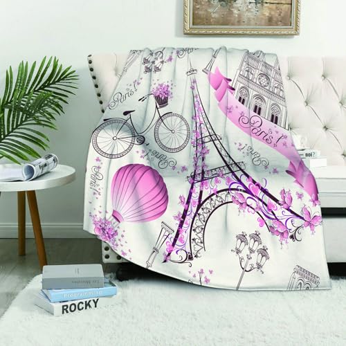 MAAPCHP Kuscheldecke Flauschig Decke Fleecedecke Blatt, Eiffelturm Paris mit rosa Blume Wohndecke Warm Winter Weich,Decke Couch Blanket,Wohn- & Kuscheldecken 150 x 200 cm,Sofa überwurfdecke MAAPCHP Kuscheldecke Flauschig Decke Fleecedecke Blatt, Eiffelturm Paris mit rosa Blume Wohndecke Warm Winter Weich,Decke Couch Blanket,Wohn- & Kuscheldecken 150 x 200 cm,Sofa überwurfdecke von MAAPCHP
