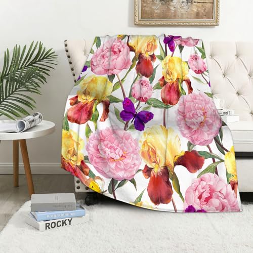 MAAPCHP Kuscheldecke Flauschig Decke Fleecedecke Blumen Pfingstrosen rosa Blumen Iris B Wohndecke Warm Winter Weich,Decke Couch Blanket,Wohn- & Kuscheldecken 150 x 200 cm,Sofa überwurfdecke MAAPCHP Kuscheldecke Flauschig Decke Fleecedecke Blumen Pfingstrosen rosa Blumen Iris B Wohndecke Warm Winter Weich,Decke Couch Blanket,Wohn- & Kuscheldecken 150 x 200 cm,Sofa überwurfdecke von MAAPCHP