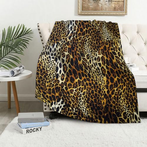 MAAPCHP Kuscheldecke Flauschig Decke Fleecedecke Leopardenmuster Wohndecke Warm Winter Weich,Decke Couch Blanket,Wohn- & Kuscheldecken 150 x 130 cm,Sofa überwurfdecke von MAAPCHP