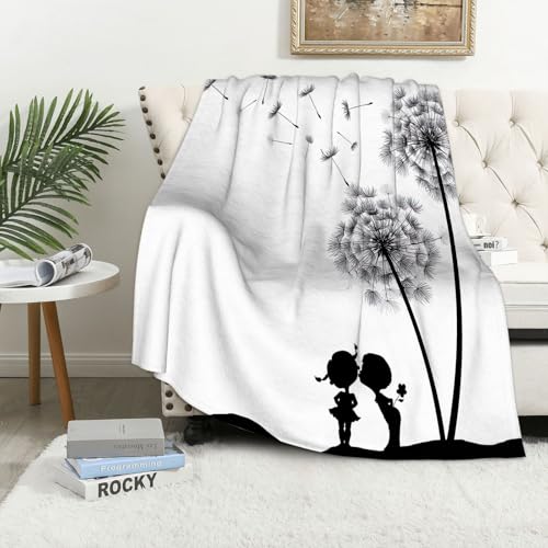 MAAPCHP Kuscheldecke Flauschig Decke Fleecedecke Pusteblume, botanische Pflanze, flausc Wohndecke Warm Winter Weich,Decke Couch Blanket,Wohn- & Kuscheldecken 150 x 200 cm,Sofa überwurfdecke von MAAPCHP