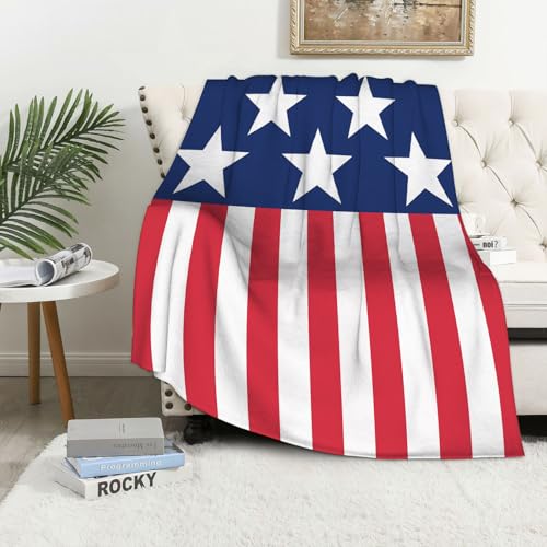 MAAPCHP Kuscheldecke Flauschig Decke Fleecedecke USA Flagge vertikal Wohndecke Warm Winter Weich,Decke Couch Blanket,Wohn- & Kuscheldecken 150 x 200 cm,Sofa überwurfdecke von MAAPCHP