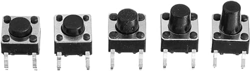 MAAPCHP Schalter Mikroschalter 50 Stück 6X6X5/4,3/5,5/6/7/8/9/10/13 MM Schalter Druckschalter 12 V 4PIN DIP Mikroschalter Momentaner Taktiler Druckknopf von MAAPCHP