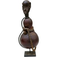 Großes Calabash Fetischgefäß Tansanian, Wunderschönes Handgefertigtes Calabash, Boho Traditionelles Entzückende Seltene Amazing von MAATEMPORIUM