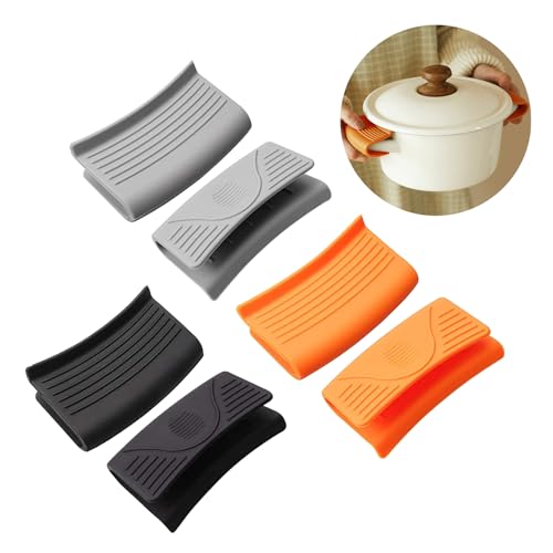 MABAHON 6 Pcs Silikongriffe für Töpfe,Silikon Topflappen hitzeschutz Handschuhe Griff,rutschfest Hitzebeständig topfgriff Haltbarer,für Gusseisen Woks Kochgeschirr Küche Kochen Backen von MABAHON