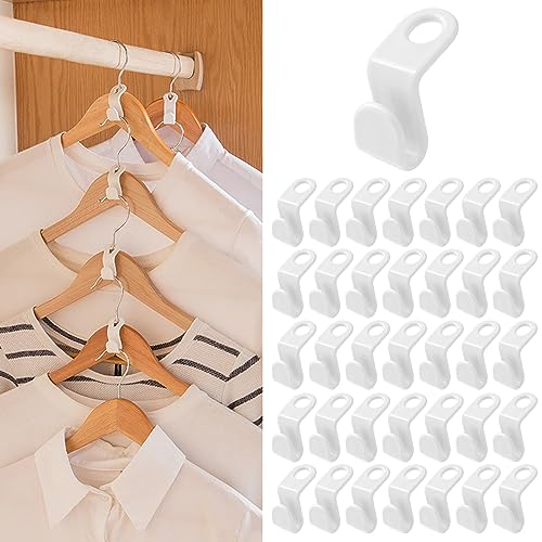 MABAHON 36Pcs kleiderbügel platzsparend,kleiderbügel verbindungshaken kleiderbügel Haken mehrfach kleiderbügel aus PP für kleiderbügel Organizer (Weiß) von MABAHON