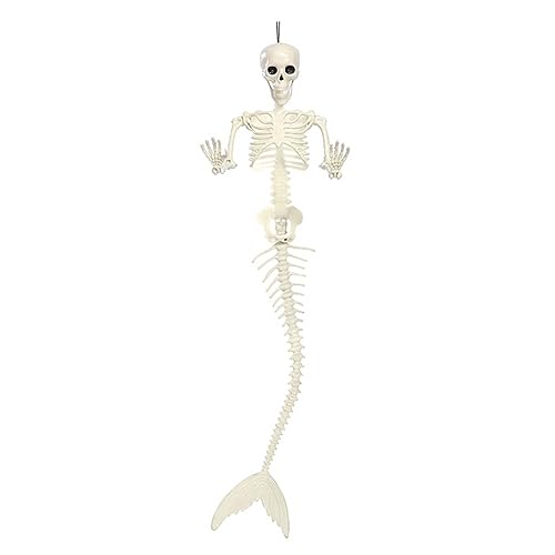 MABSSI Meerjungfrau-Skelett-Halloween-AußEndekoration, Gruseliges Halloween-Skelett im LebensgrößE für Friedhofs-Spukhaus von MABSSI