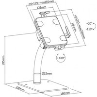 Maclean Wand-/schreibtisch-Tablethalterung Mit Verriegelung 7,9"-11" Universal Weiss Mc-468w von MAC LEAN