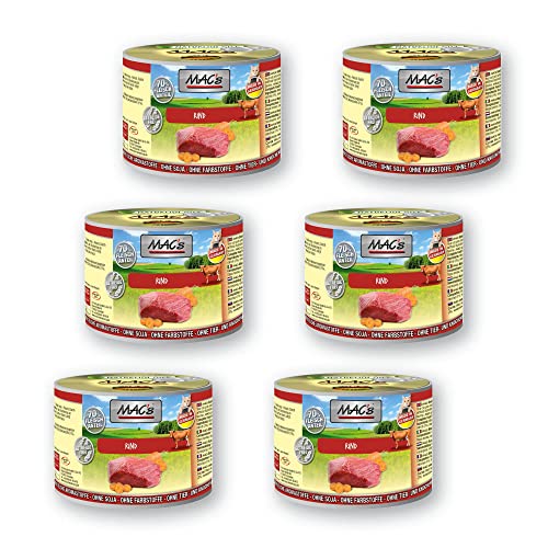 Mac's Cat Katzenfutter Rind Nassfutter Dosen 6x200g getreidefrei von MAC's
