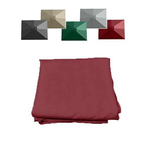 MACAGGTNTU 300x300cm Sonnenschirm Ersatzbezug Quadratisch Terrassenschirm Ersatzstoff 8 Rippen Ampelschirm Gartenschirm Ersatzabdeckung(Red) von MACAGGTNTU