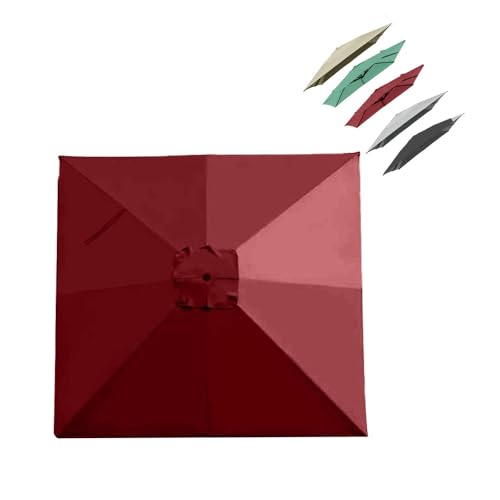 MACAGGTNTU 3x3m Ampelschirm Ersatzbezug Quadratisch Terrassenschirm Ersatz-Regenschirmstoff Groß Gartenschirm Sonnenschutz Ersatzstoff(Red) von MACAGGTNTU