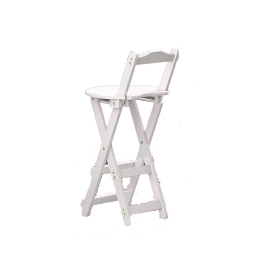 MACAGGTNTU 45 63 75cm Faltstuhl Tragbare Klappbare Küchenhocker Klappsessel Mit Rückenlehne Outdoor Klapphocker Faltbar Bar Hocker, Platzsparend(White,75cm/29.5in) von MACAGGTNTU