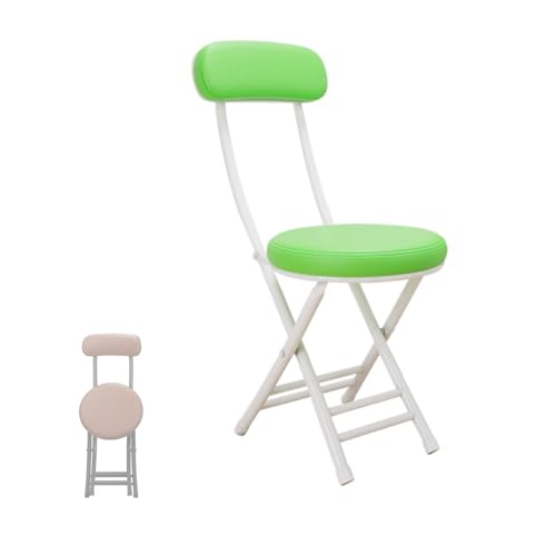 MACAGGTNTU 76 cm Faltbarer Hocker Klappbarer Küchenhocker Tragbare Barhocker Leder Gepolsterte Klappstuhl Für Bars Bistro Terrassen(Dark Green) von MACAGGTNTU