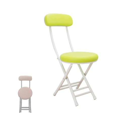 MACAGGTNTU 76 cm Faltbarer Hocker Klappbarer Küchenhocker Tragbare Barhocker Leder Gepolsterte Klappstuhl Für Bars Bistro Terrassen(Light Green) von MACAGGTNTU