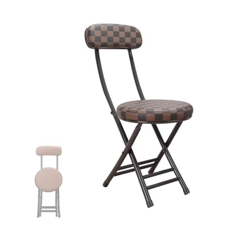 MACAGGTNTU 76 cm Faltbarer Hocker Klappbarer Küchenhocker Tragbare Barhocker Leder Gepolsterte Klappstuhl Für Bars Bistro Terrassen(Plaid) von MACAGGTNTU