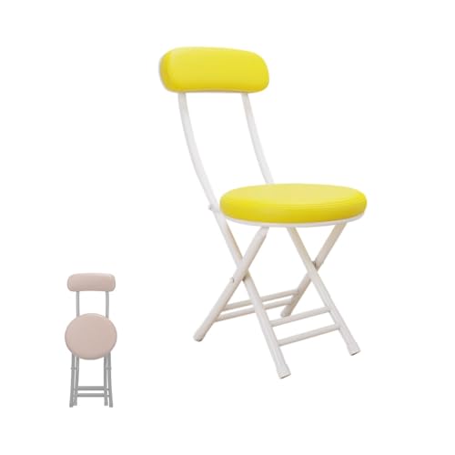 MACAGGTNTU 76 cm Faltbarer Hocker Klappbarer Küchenhocker Tragbare Barhocker Leder Gepolsterte Klappstuhl Für Bars Bistro Terrassen(Yellow) von MACAGGTNTU