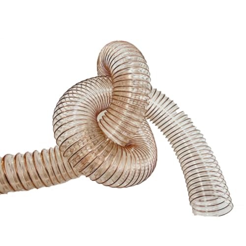 MACAGGTNTU Absaugschlauch PU Transparent 50 63 75 102 140 160 180 200mm Spiralschlauch Durchstichfeste Staub Flexible Kanalschläuche(5m/16.4ft,300mm-11.8in) von MACAGGTNTU