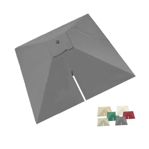 MACAGGTNTU Ampelschirm Ersatzbezug 2.5x2.5 3x3 4x3m Terrasse Sonnenschirm Ersatzbezug Quadratisch Terrassenschirm Sonnenschutz Ersatzabdeckung(Grey,4x3m/13x10ft) von MACAGGTNTU