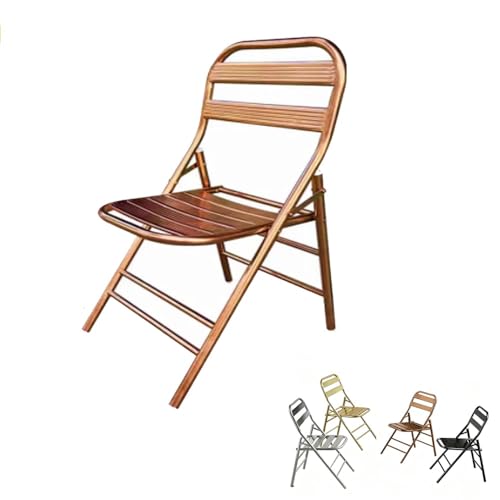 MACAGGTNTU Edelstahl Klappstuhl Tragbarer Klapphocker Barstühle Küchenhocker Klappbar Metall Stuhl Für Küche Garten Balkon, Sitzhöhe 45cm(Rose Color) von MACAGGTNTU