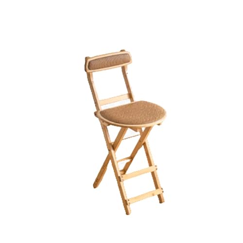 MACAGGTNTU Gepolsterter Klappbarer Barhocker 48 63 70cm Faltbar Holz Hocker Tragbarer Klappsessel Barstühle Mit Gepolsteter, Für Küche Bar Garten Terrasse(Original Color,48cm/18.9in) von MACAGGTNTU