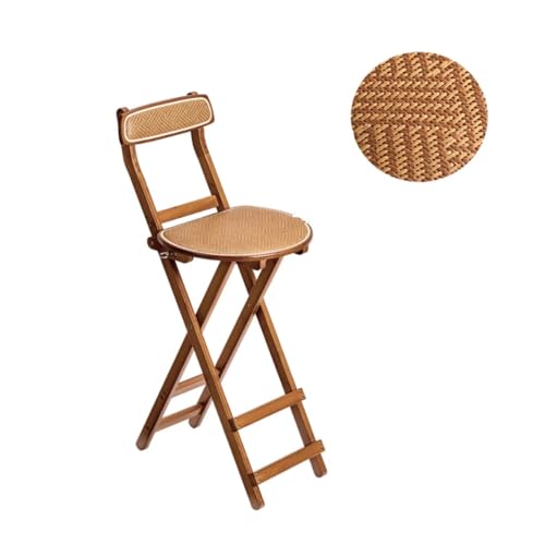 MACAGGTNTU Gepolsterter Klappbarer Barhocker 48 63 70cm Faltbar Holz Hocker Tragbarer Klappsessel Barstühle Mit Gepolsteter, Für Küche Bar Garten Terrasse(Tea Color,48cm/18.9in) von MACAGGTNTU